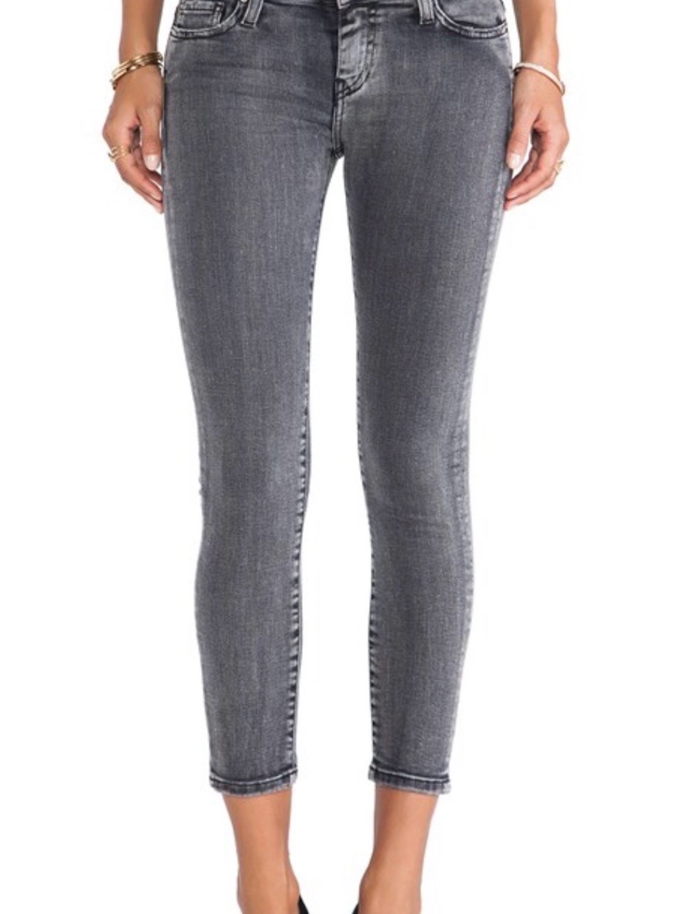 IRO Grey Cropped Skinny Jeans